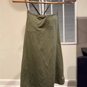 Olive Green Women's Workout Shirt with Bra built in